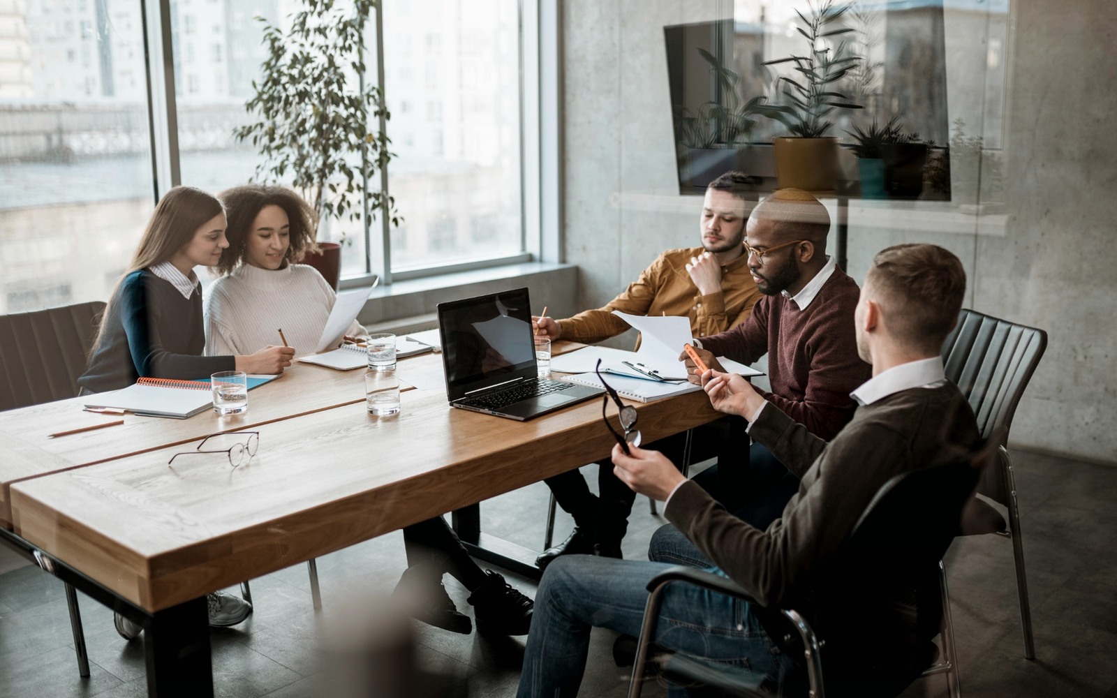 Business leaders collaborating in a meeting